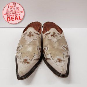 Donald J Pliner Leather Western Italian Mules